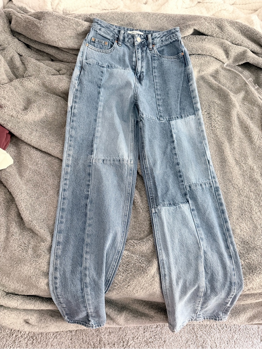PacSun Light Blue Patchwork Boyfriend Jeans